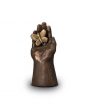 Keramische Urn bronzen Hand met Hart of Vlinder