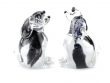 Glazen Urn Black Sitting & Standing Dog, hond