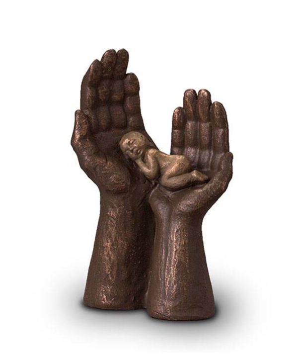 Keramische Urn brons Blijvende Herinnering, kinderurn