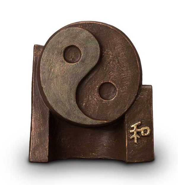 Keramische Urn brons Yin-Yang