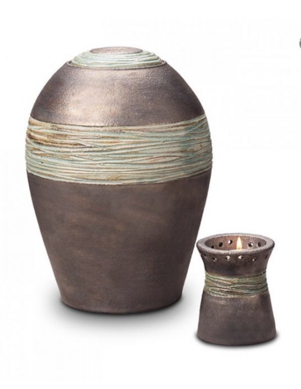 Keramische Urn Metallic & Kaarshouder