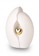 Urn Keramiek wit met Gouden Hart