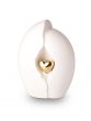 Urn Keramiek wit met Gouden Hart