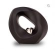 Keramische Urn Doorkijk met Hart in zwart, wit, bruin en beige