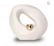 Keramische Urn Doorkijk met Hart in zwart, wit, bruin en beige
