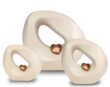 Keramische Urn Doorkijk met Hart in zwart, wit, bruin en beige