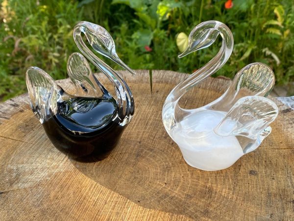 Glazen Urn Zwaantje wit of zwart