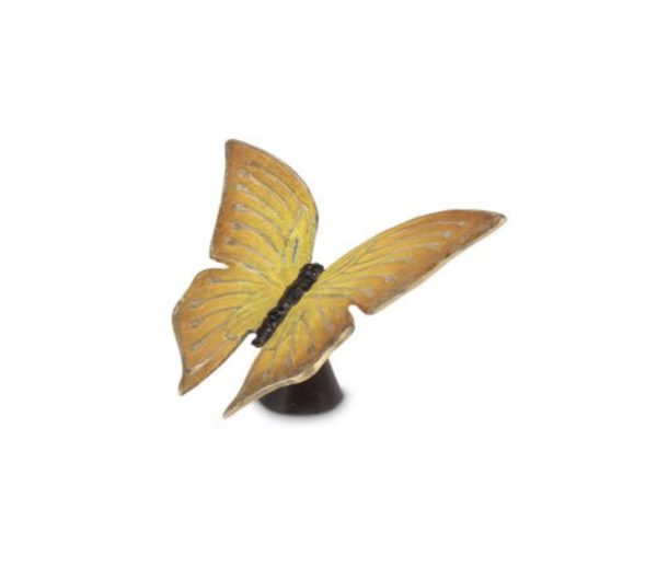 Mini Urn Vlinder in brons - geel gepatineerd