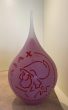 Frosted Druppel Urn Red Opaque Medium met Ajax logo