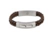 Armband leder en RVS